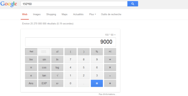 Calculatrice Google