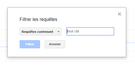 filtrer requetes search console