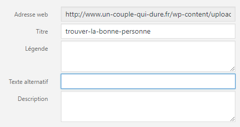 renseigner attribut alt sur wordpress