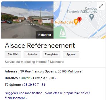 Fiche google my business